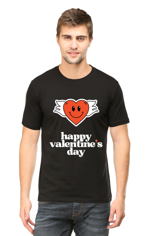 Men's Happy Valentines Day" White theme T-shirt