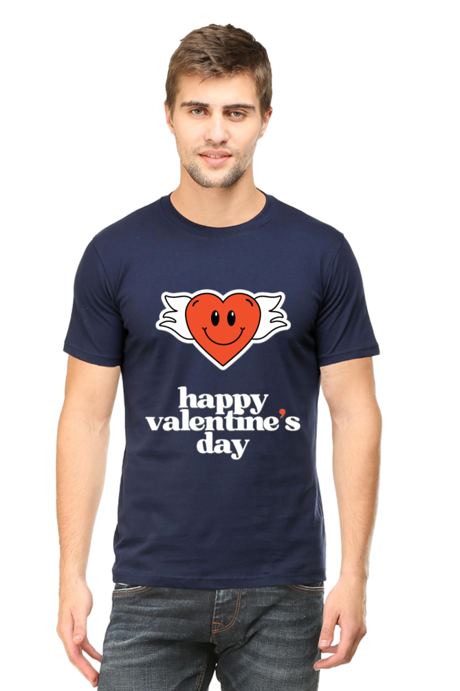 Men's Happy Valentines Day" White theme T-shirt