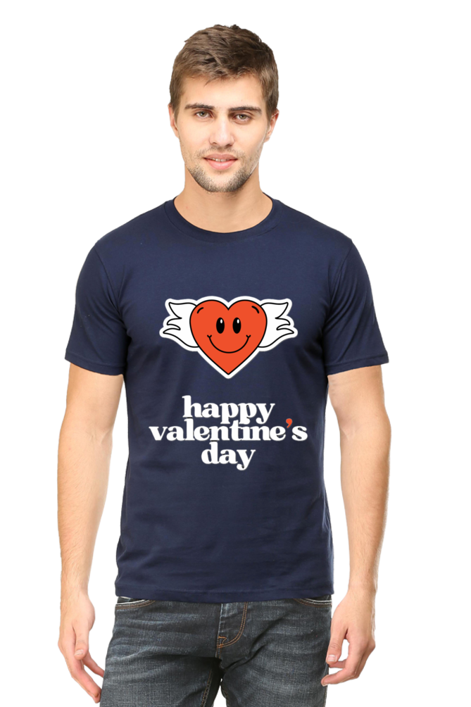 Men's Happy Valentines Day" White theme T-shirt