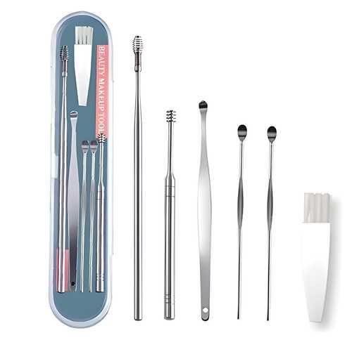 Stainless Steel Blackhead Remover Tool Set of 4 & Ear Pick Earwax Removal Kit of 6