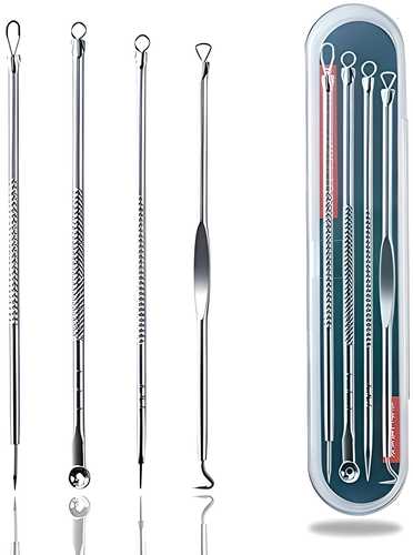 Stainless Steel Blackhead Remover Tool Set of 4 & Ear Pick Earwax Removal Kit of 6